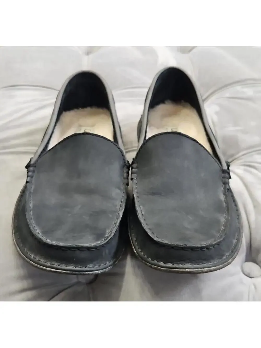 UGG Australia 1005715 Gray Suede Boat Shoes Loafers Mens Flats Slippers 10
